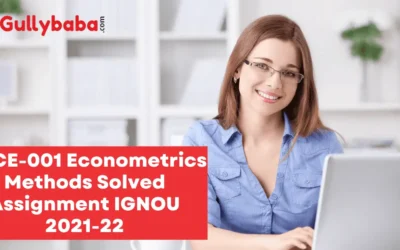 MECE-001 Econometrics Methods Solved Assignment IGNOU 2022-23