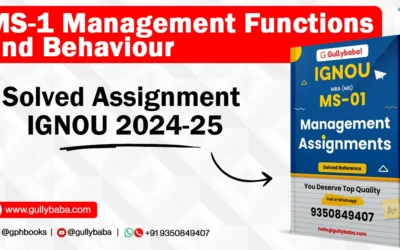 MS-1 Management Functions and Behaviour Solved Assignment IGNOU 2022-23