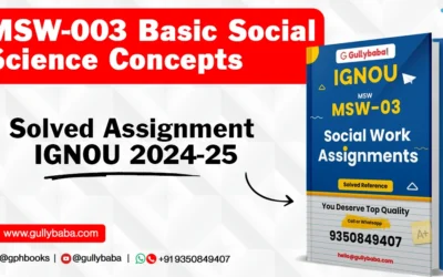 MSW-003 Basic Social Science Concepts Solved Assignment IGNOU 2022-23