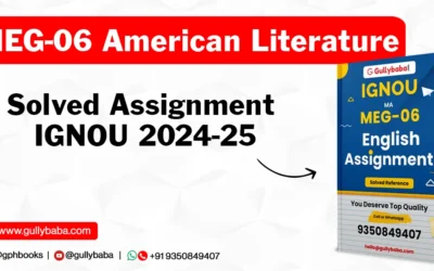 MEG-06 American Literature Solved Assignment IGNOU 2022-23