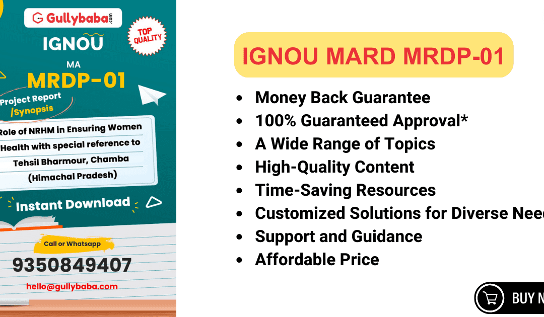 IGNOU MARD MRDP-01 Project Synopsis | Guidelines | Project Topics | MA Rural Development