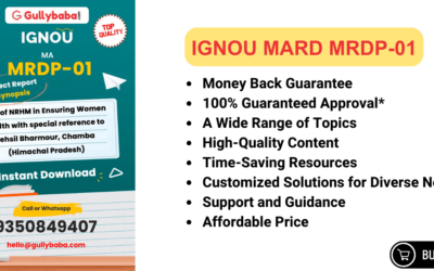 IGNOU MARD MRDP-01 Project Synopsis | Guidelines | Project Topics | MA Rural Development