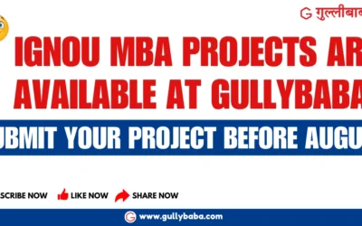 IGNOU MBA Projects are Available at Gullybaba! Submit Your Project Before August