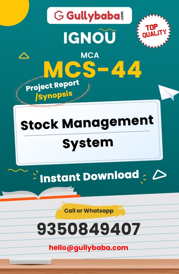 MCS-44 Project – STOCK MANAGEMENT SYSTEM