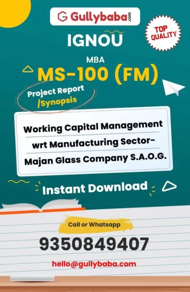 MS-100-FM-Working-Capital-Management-wrt-Manufacturing-Sector-Majan-Glass