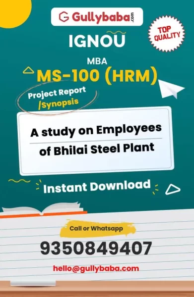 MS-100-HRM-A-study-on-Employees-of-Bhilai-Steel-Plant