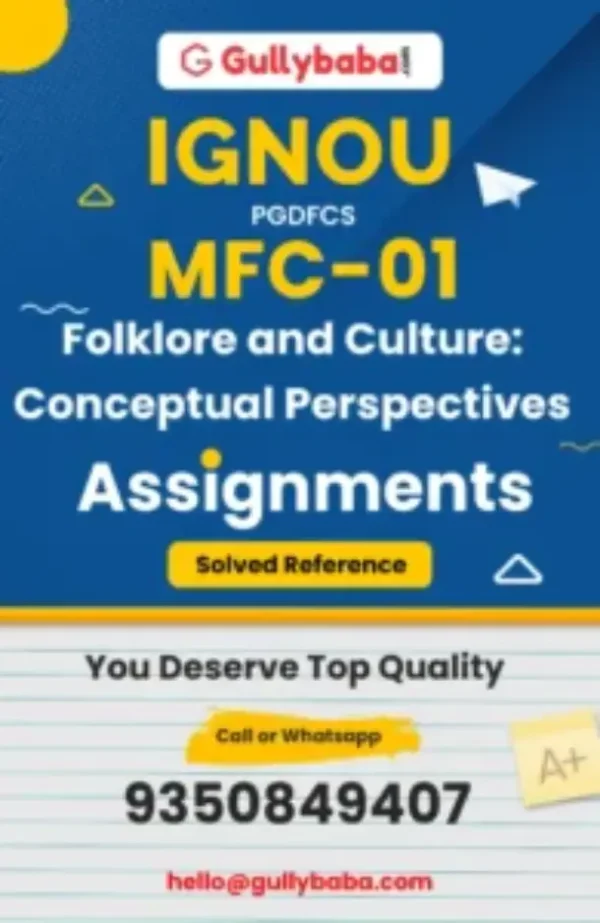 MFC-01 Folklore and Culture: Conceptual Perspectives