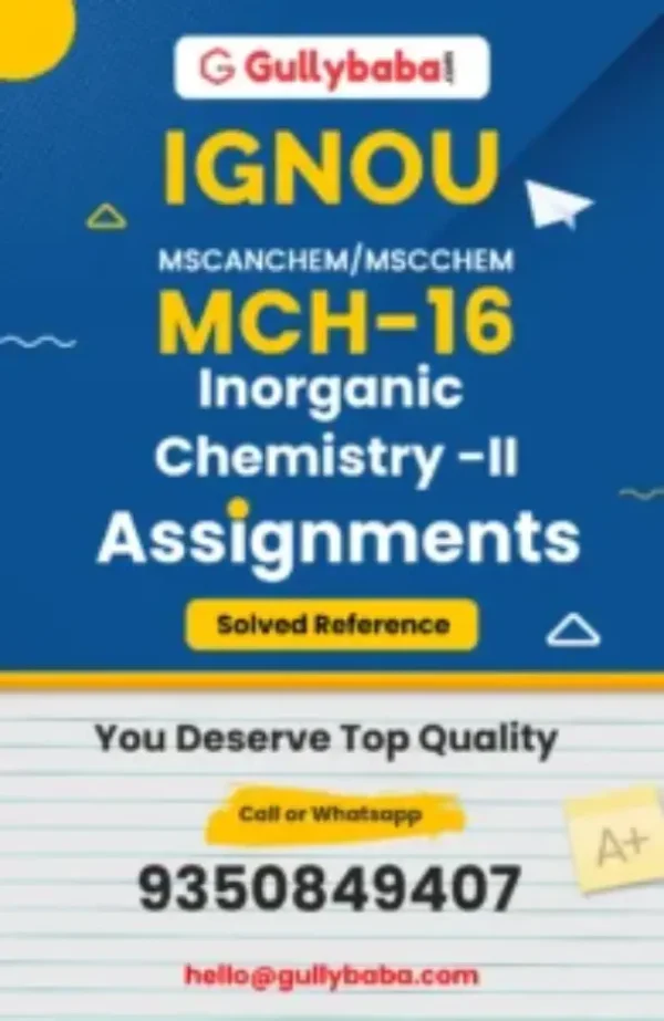 MCH-16 Inorganic Chemistry-II