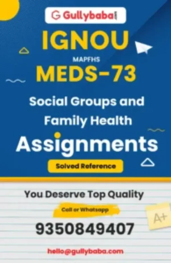 MEDS-73 Social Groups and Family Health