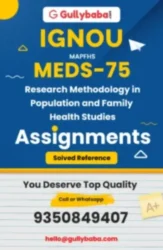 MEDS-75 Research Methodology in Population and Family Health Studies