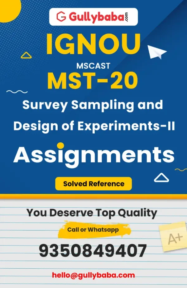 Survey Sampling and Design of Experiments-II