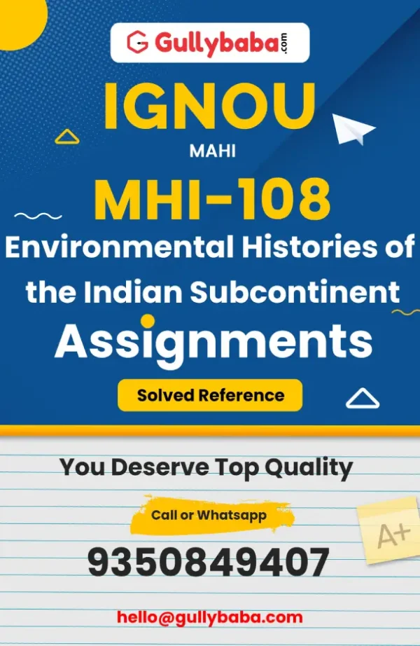 MHI-108: Environmental Histories of the Indian Subcontinent