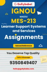 IGNOU Solved Assignments of MES-213