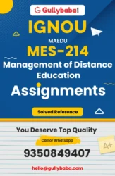 IGNOU Solved Assignments of MES-214